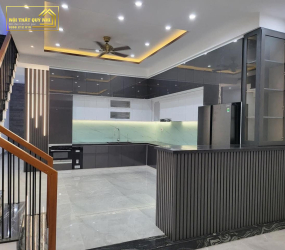 Mẫu Tủ Bếp INOX Cánh Kinh MS009