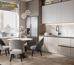 Mẫu Tủ Bếp INOX Cánh Kinh MS002